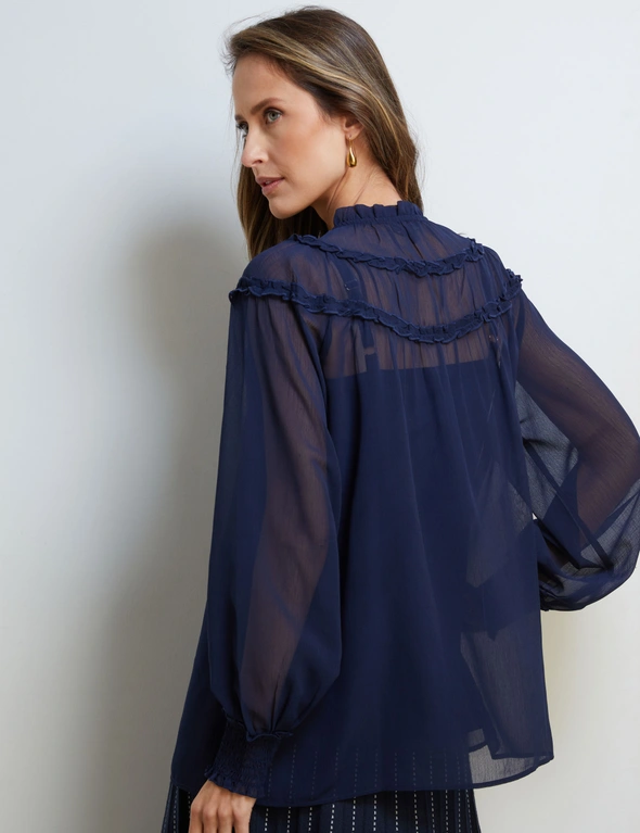 GATHER FRILL NECK SHIRT, hi-res image number null