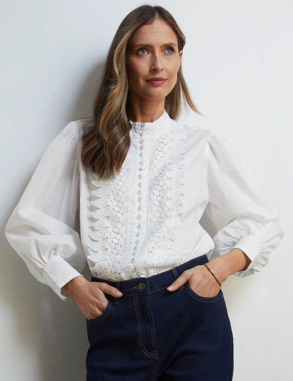 LACE DETAIL SHIRT, hi-res image number null