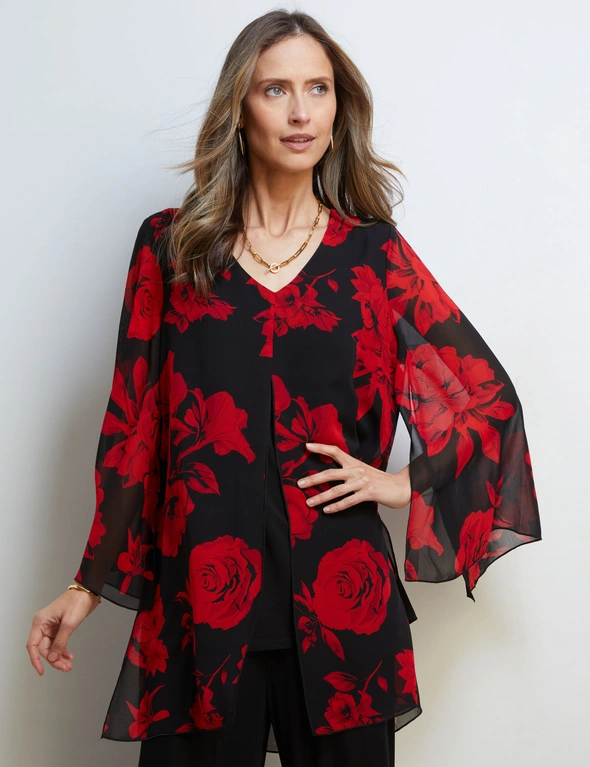 FLORAL PRINT LAYERED TUNIC, hi-res image number null
