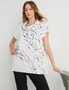 PRINTED PANELLED LINEN TUNIC, hi-res