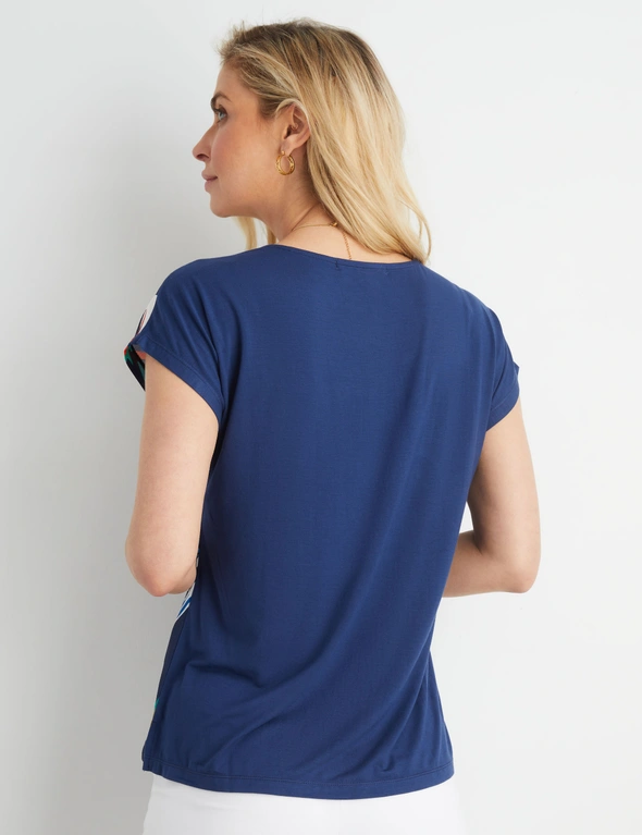 HOTFIX PRINTED KNIT BACK TOP, hi-res image number null