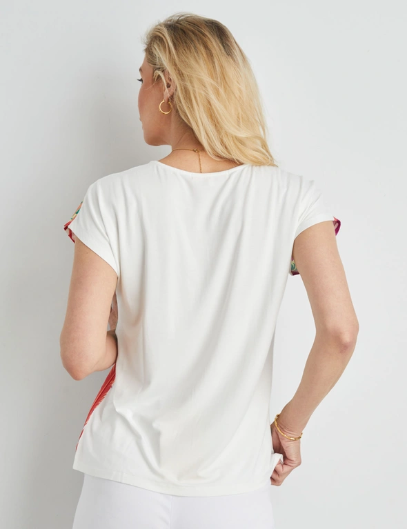 HOTFIX PRINTED KNIT BACK TOP, hi-res image number null