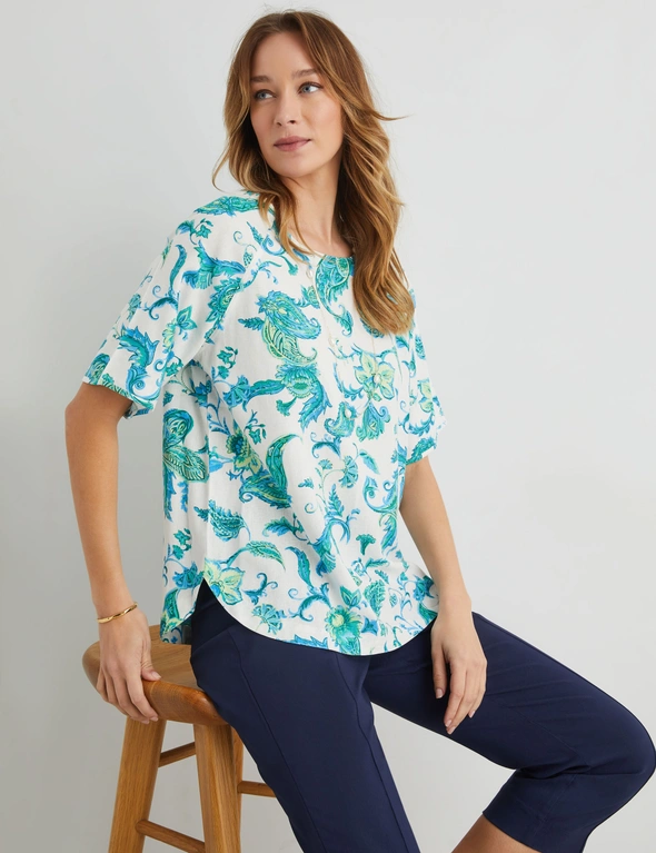 PRINTED LINEN TOP, hi-res image number null
