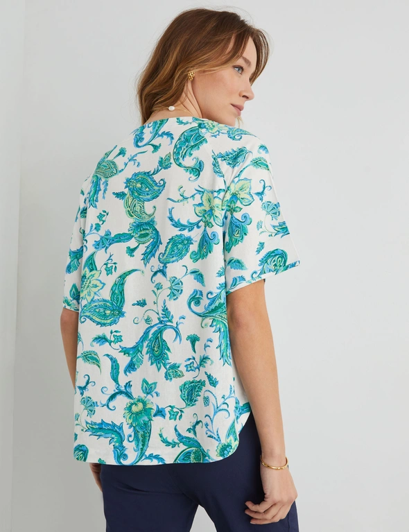 PRINTED LINEN TOP, hi-res image number null