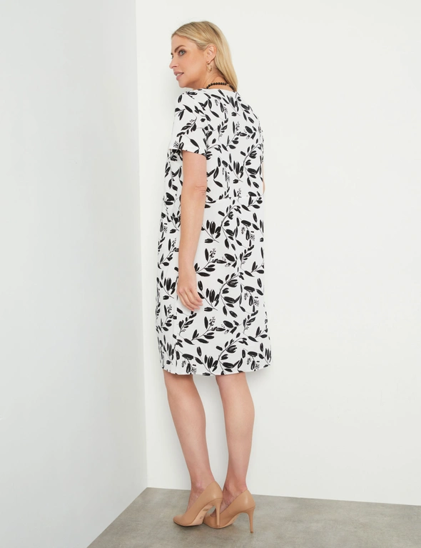 Noni B Linen Leaf Print Dress, hi-res image number null