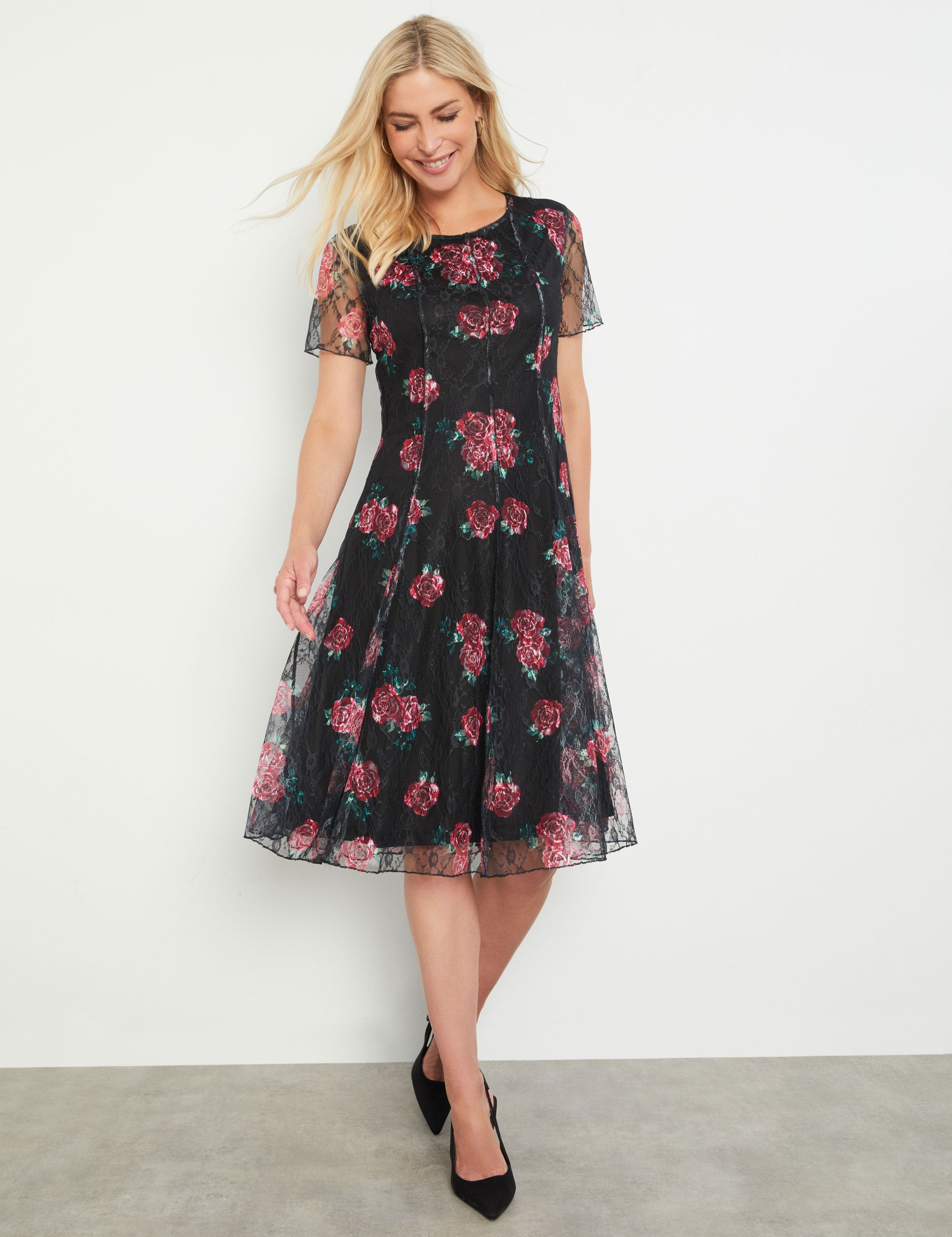 Noni B Printed Lace Dress | Noni B