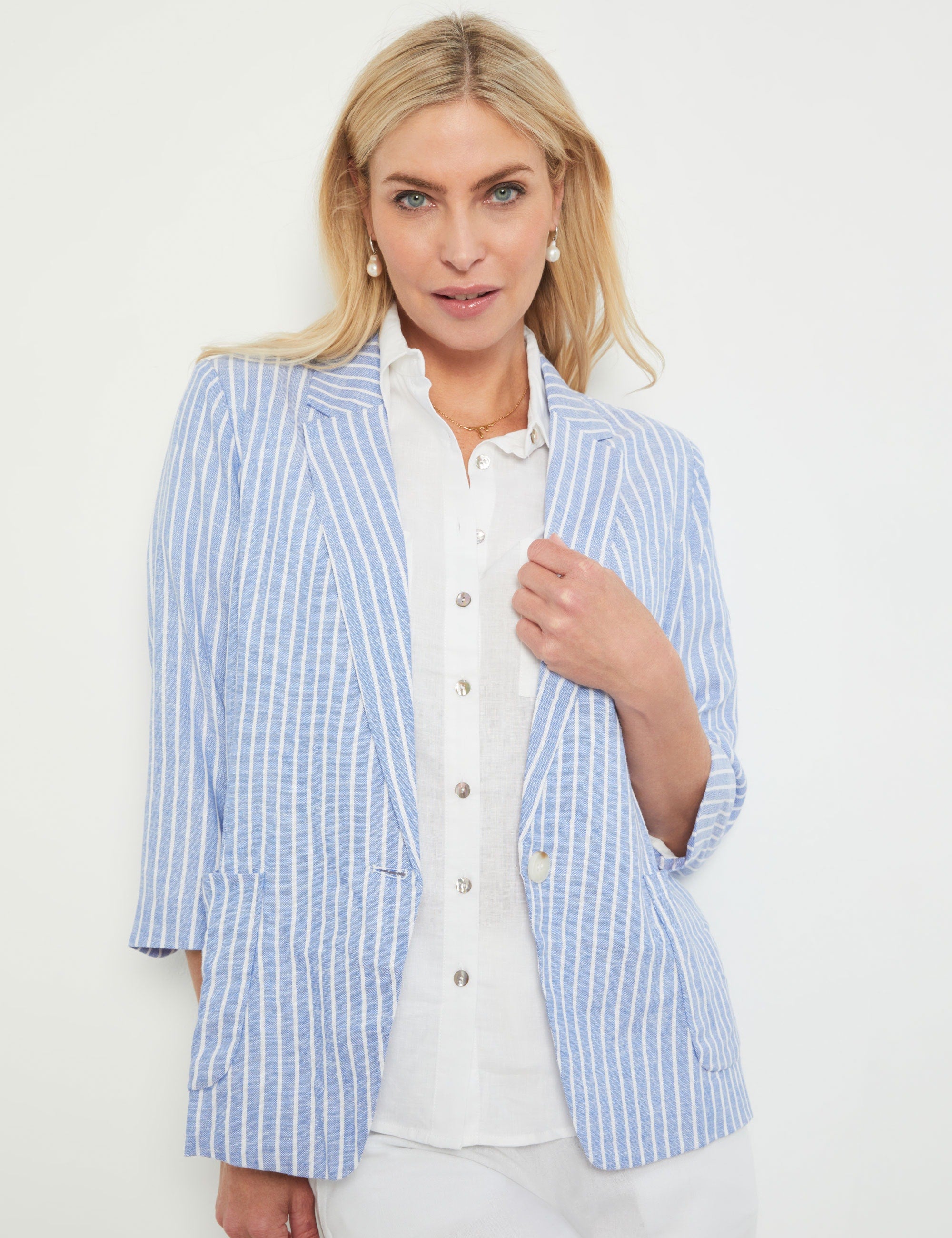 Noni B Stripe Linen Jacket | Noni B