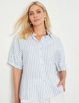 Noni B Stripe Linen Shirt