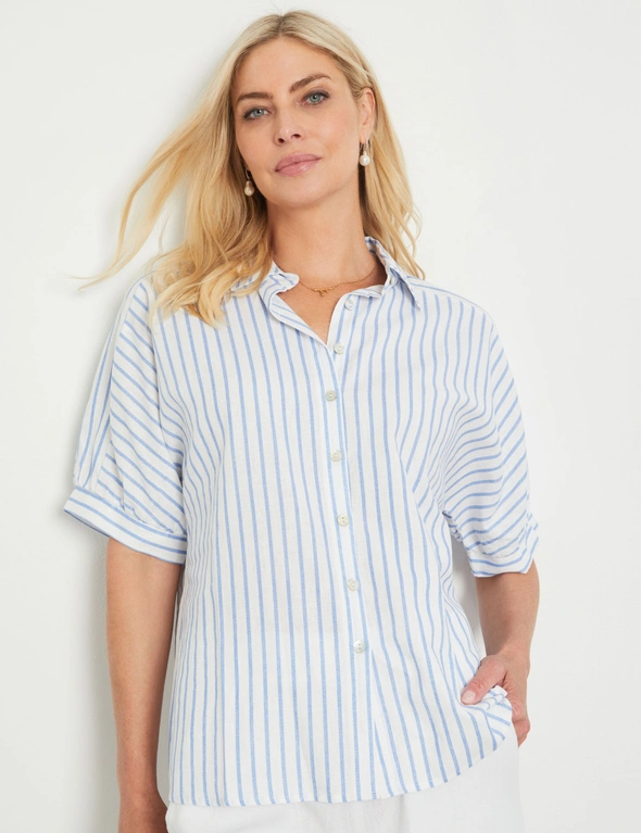 Noni B Stripe Linen Shirt, hi-res image number null