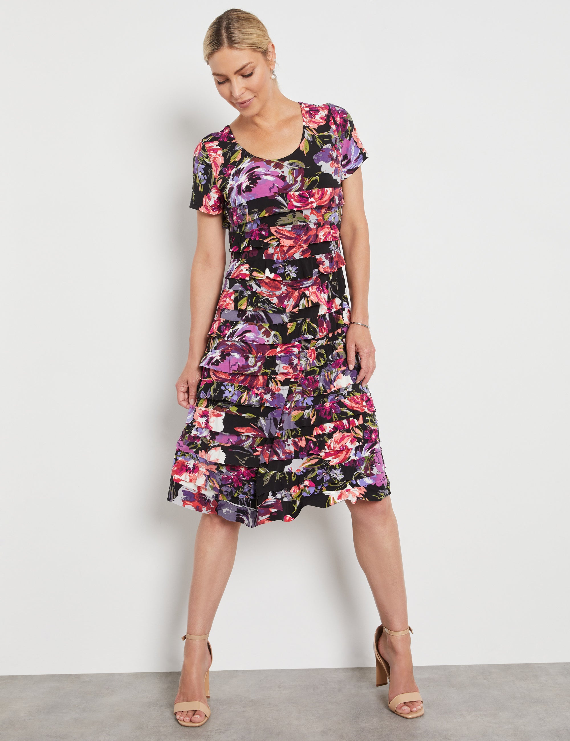 Noni B Ruffle Knit Print Dress | EziBuy NZ