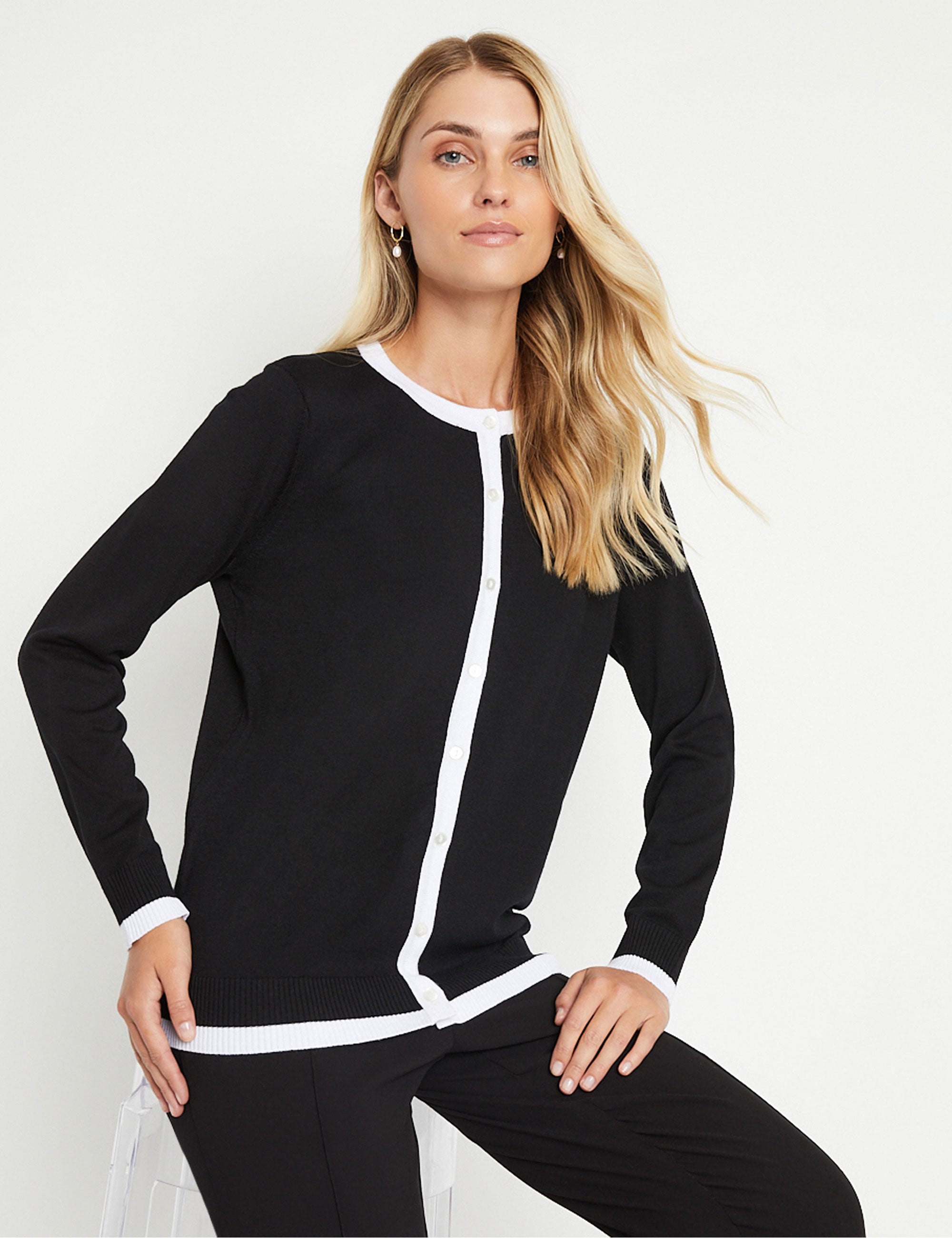 Noni B Contrast Edge Cardigan | Noni B