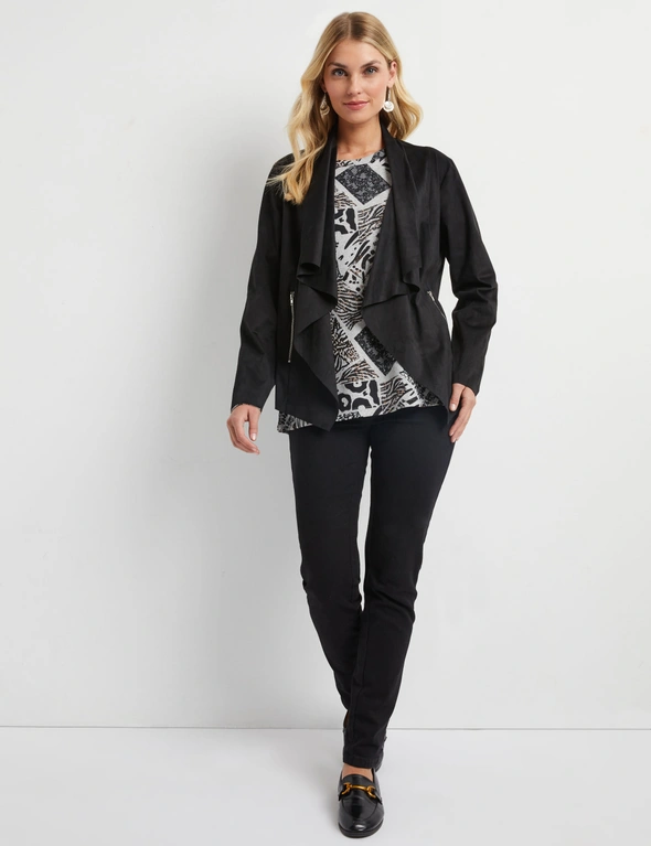 Noni B Suede Waterfall Jacket, hi-res image number null