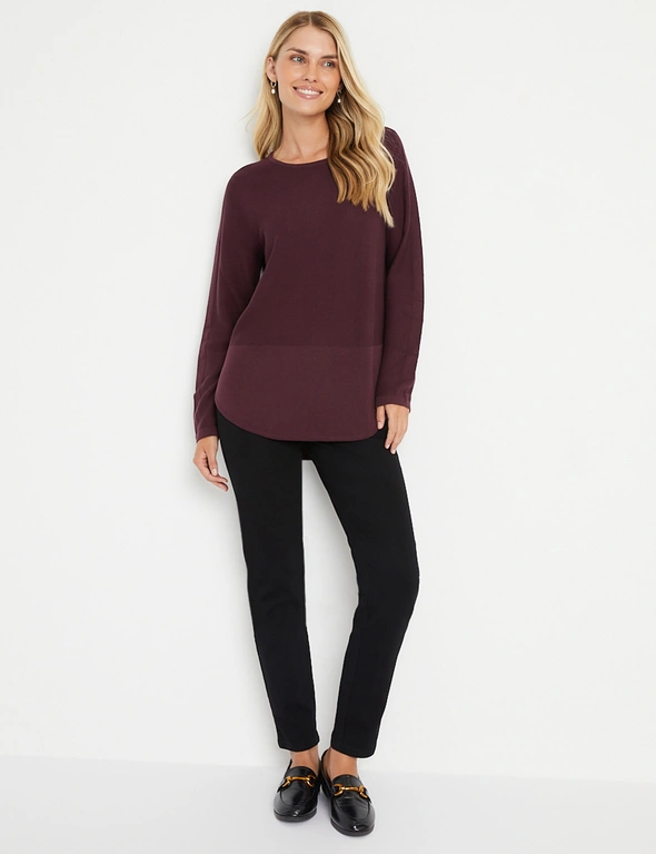 Noni B Curved Hem Knit Top, hi-res image number null