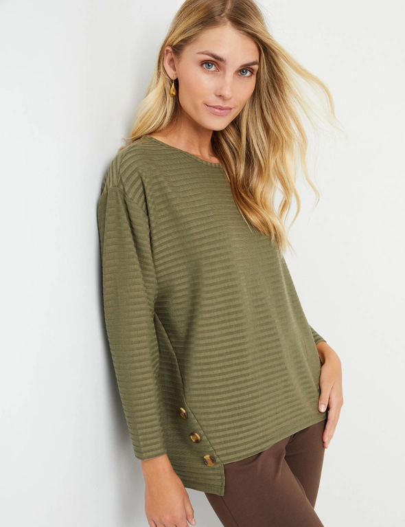 Noni B Button Rib Knit Top, hi-res image number null