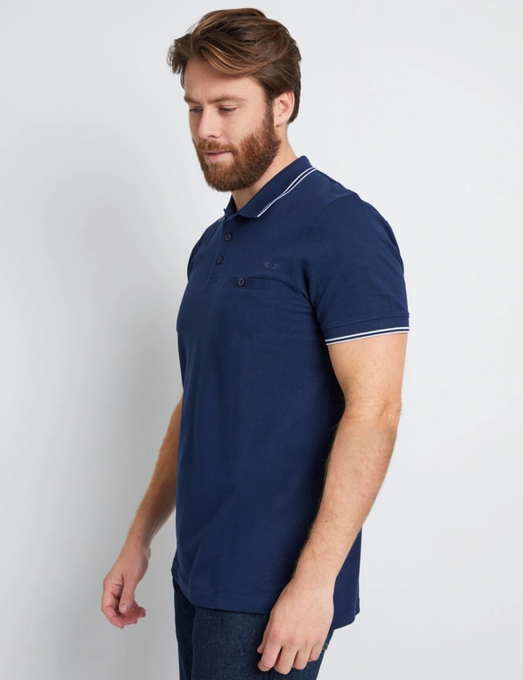 Rivers Short Sleeve Tipped Pique Polo, hi-res image number null