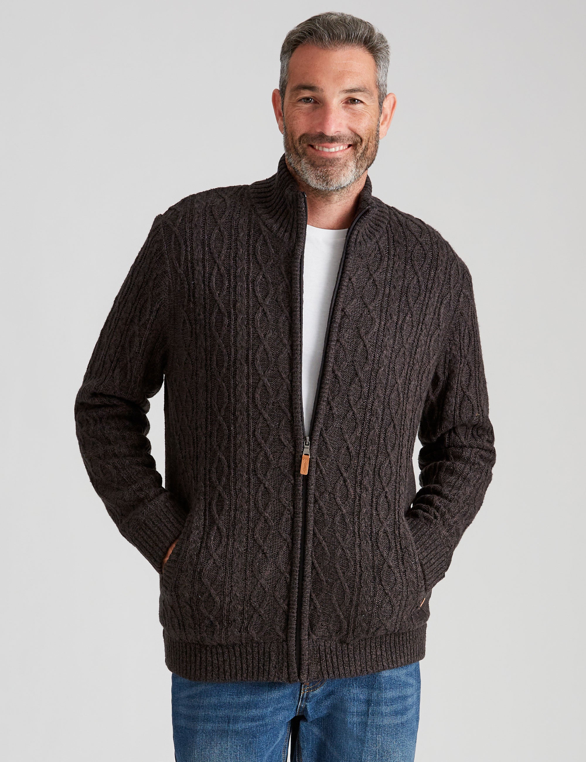 Rivers Cable Knit Sherpa Cardigan | EziBuy NZ