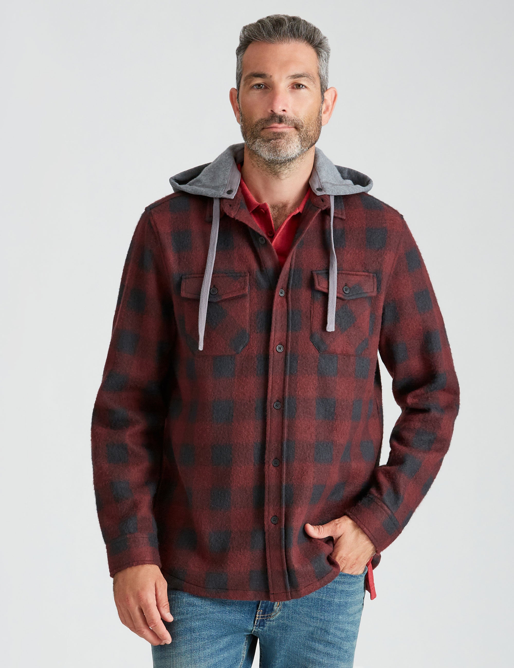 Rivers Long Sleeve Hooded Polarfleece Shirt | Crossroads