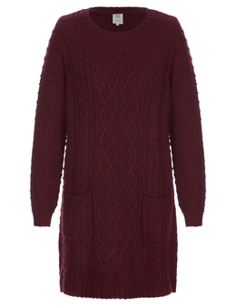 Rivers Long Sleeve Cable Pocket Knit Dress