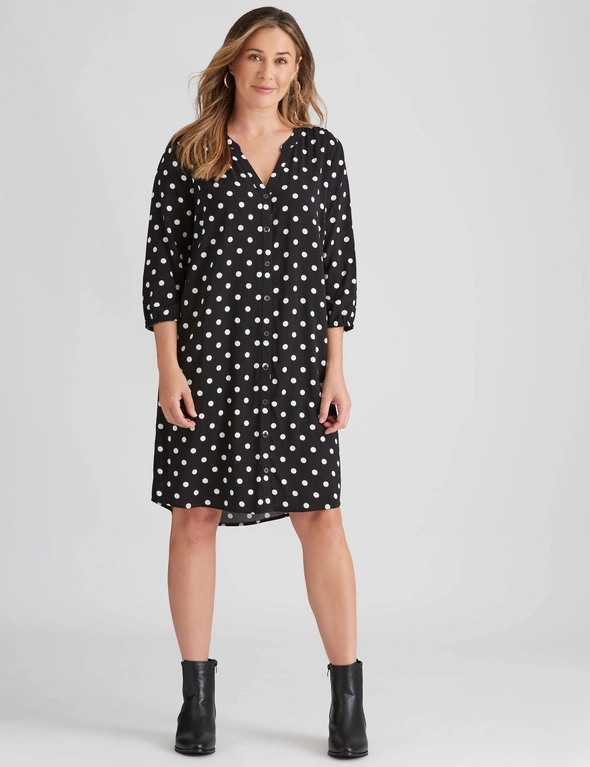 Rivers 3/4 Sleeve Button Down Midi Dress, hi-res image number null