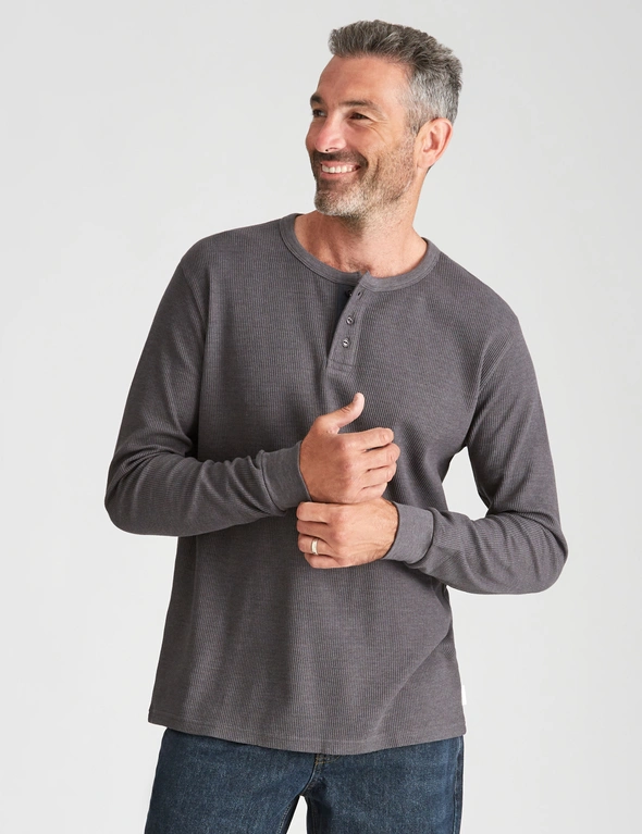 Rivers Long Sleeve Waffle Henley Tee, hi-res image number null