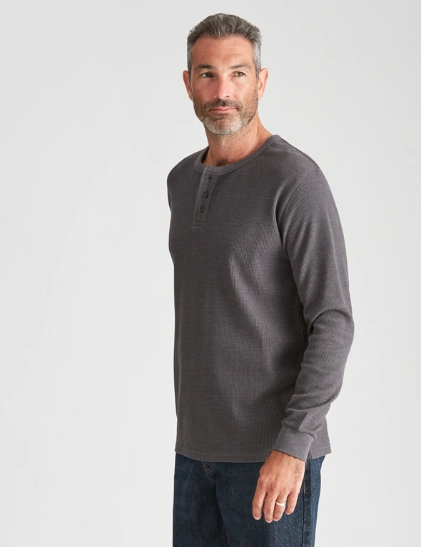 Rivers Long Sleeve Waffle Henley Tee, hi-res image number null