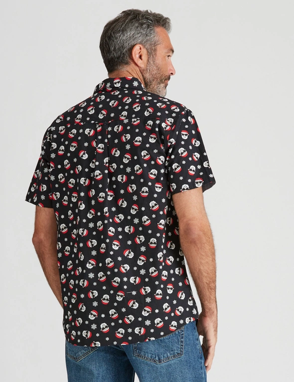 Rivers Short Sleeve Christmas Print Cotton Shirt, hi-res image number null