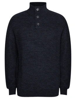 Rivers Button Neck Waffle Jumper