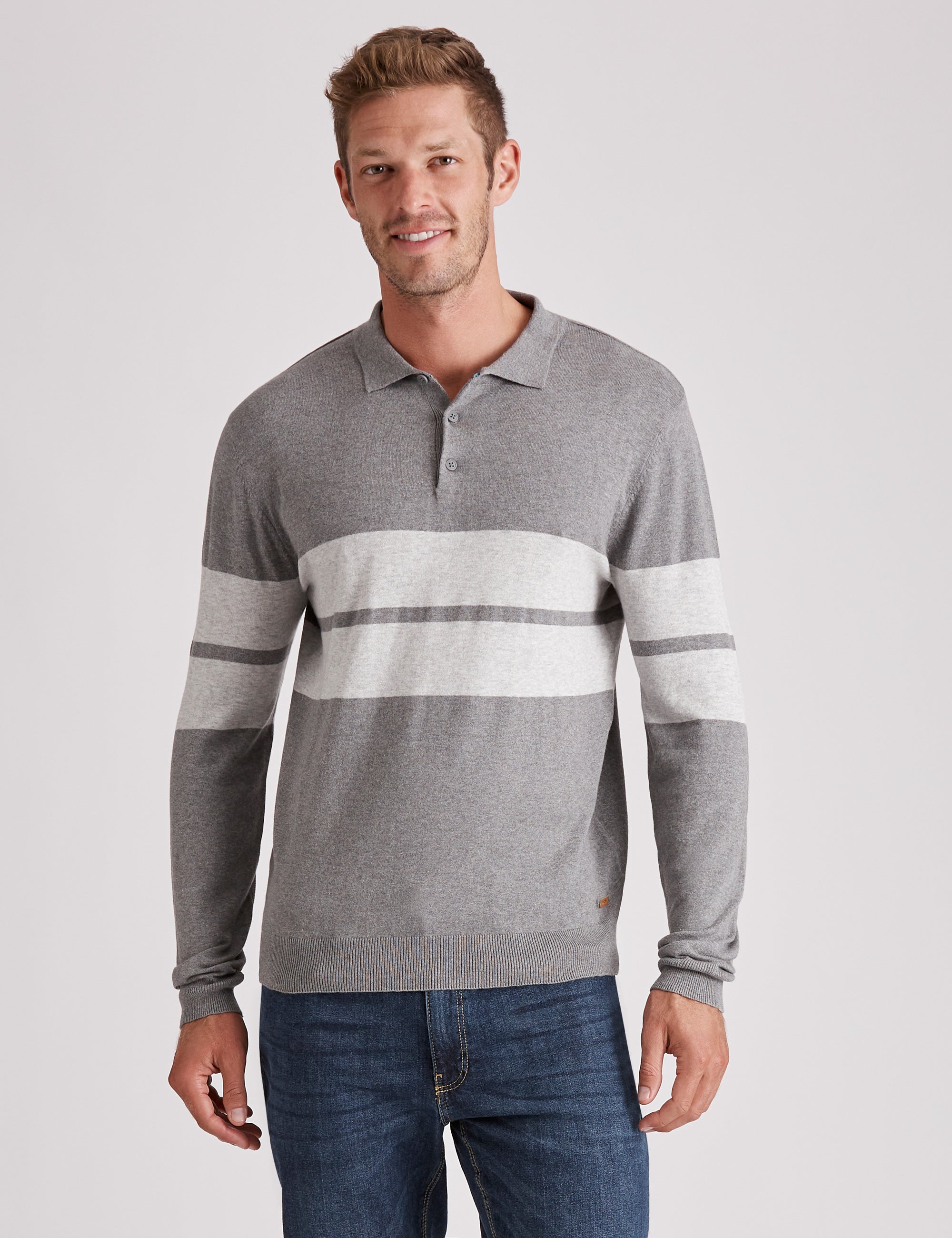 Rivers Knit Stripe Polo Jumper | W Lane