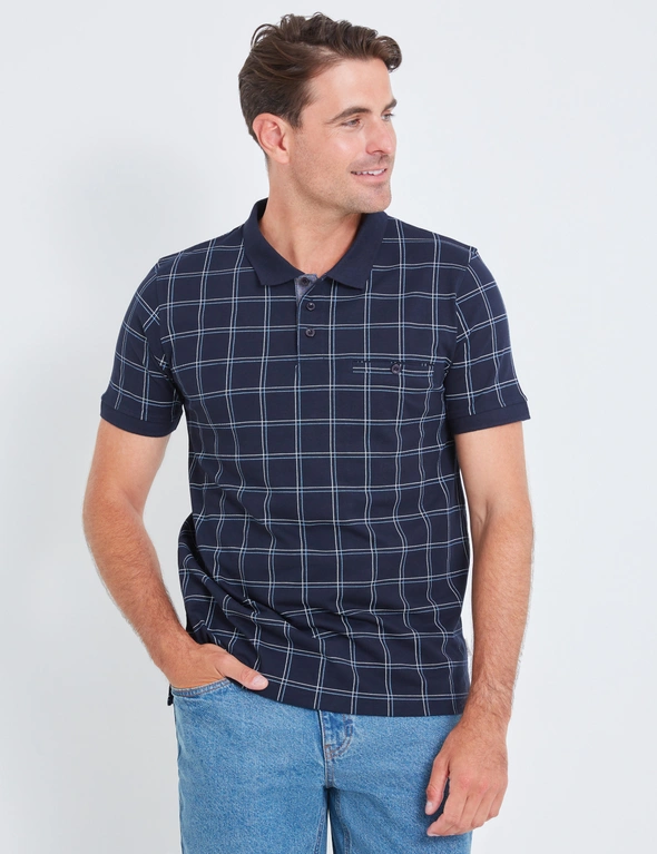 Rivers Double Check Print Jersey Polo, hi-res image number null