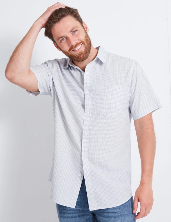 Rivers Short Sleeve Cotton Jacquard Shirt | Rivers Australia