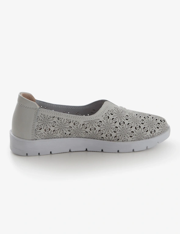 Rivers Leathersoft Lasercut Slip On Casual Shoe, hi-res image number null