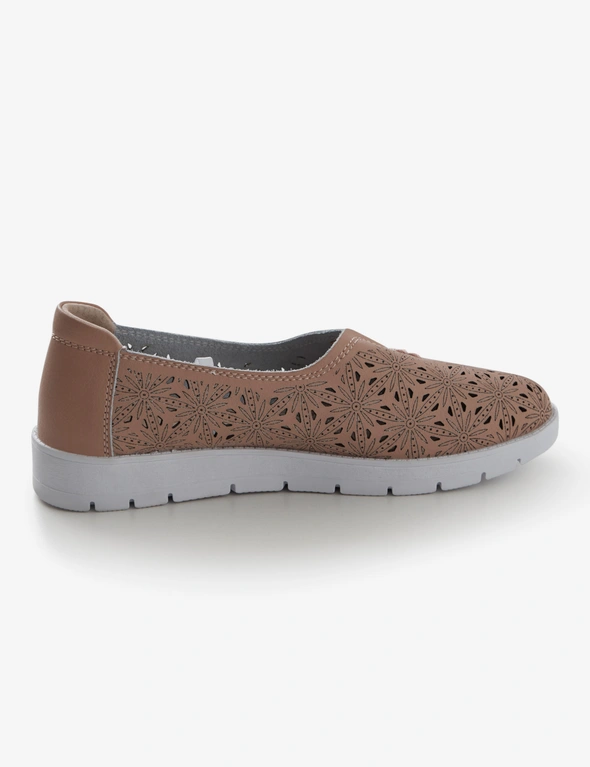 Rivers Leathersoft Lasercut Slip On Casual Shoe, hi-res image number null