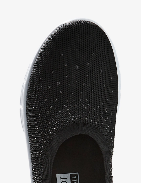 Rivers Crystal Barefoot Memory Foam Diamonte Knitted Slip On, hi-res image number null