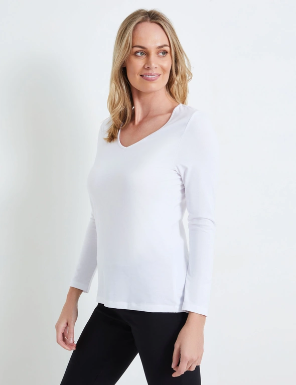 Rivers V Neck Long Sleeve Tee, hi-res image number null