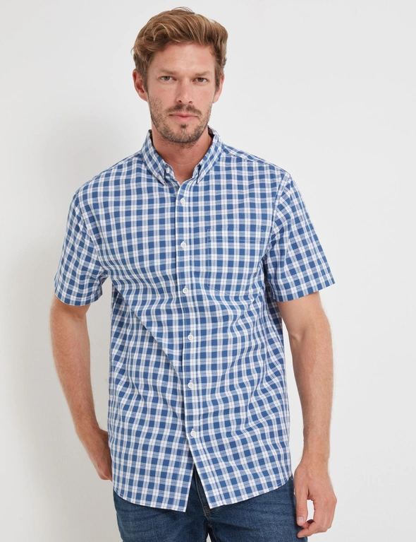 Rivers Short Sleeve Cotton Check Shirt | Rivers Australia