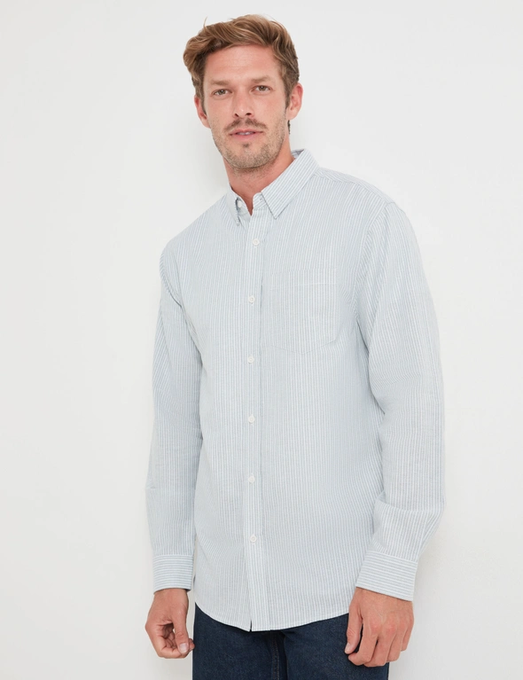 Rivers Cotton Stripe Long Sleeve Shirt, hi-res image number null