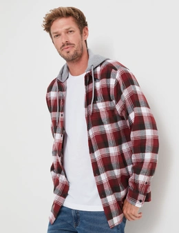Rivers Flannel Long Sleeve Shirt With Hood