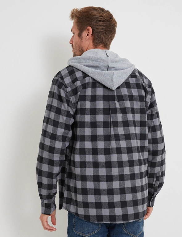Rivers Flannel Long Sleeve Shirt With Hood, hi-res image number null