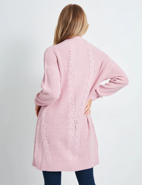 Rivers Cable Detail Longline Cardigan, hi-res image number null
