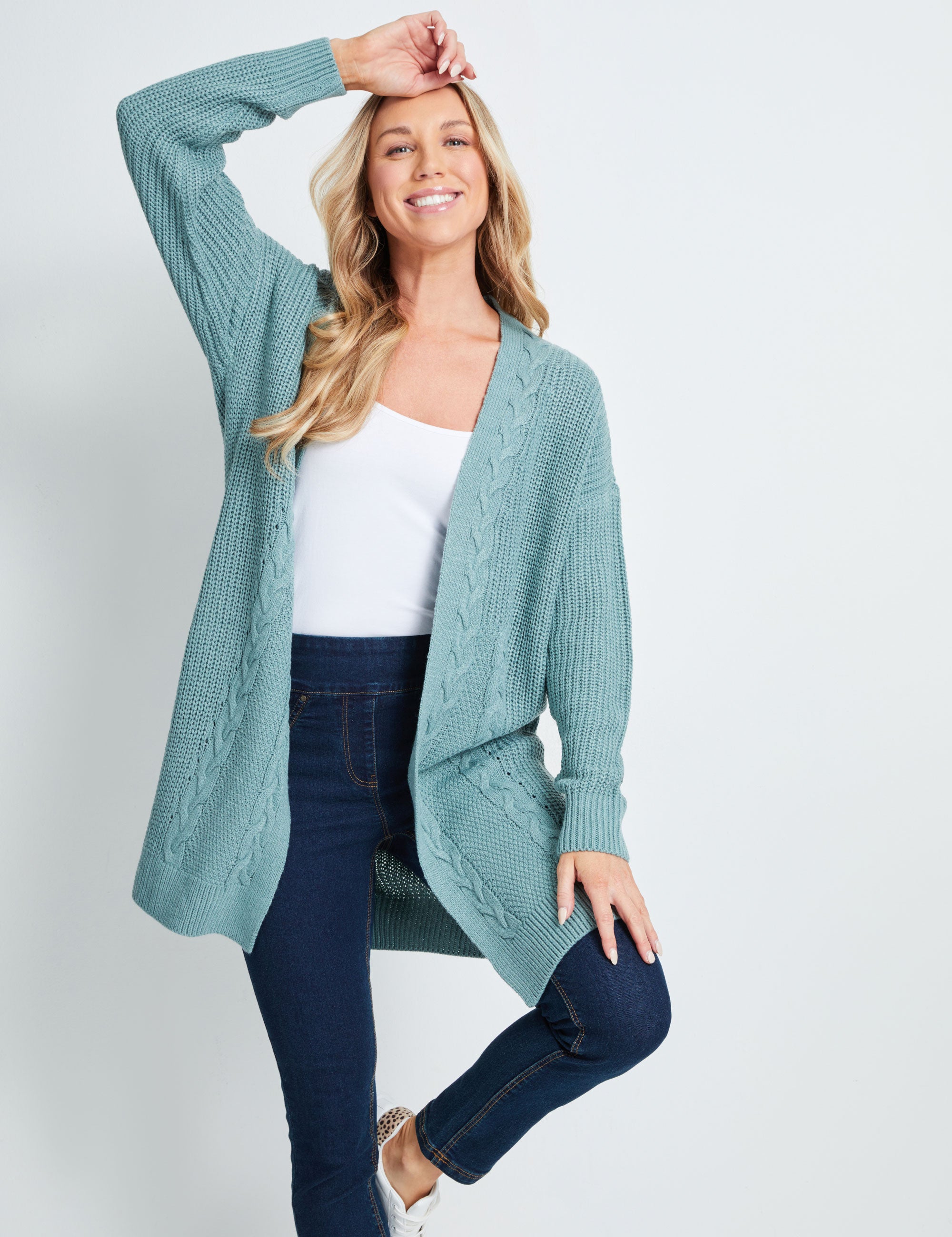 Rivers Cable Detail Longline Cardigan | W Lane