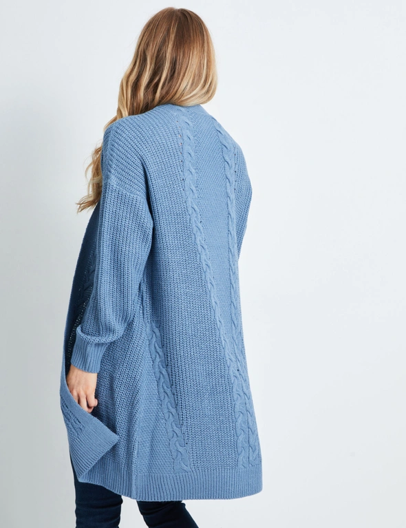 Rivers Cable Detail Longline Cardigan, hi-res image number null