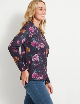 Rivers Long Sleeve Printed Boat Neck Top