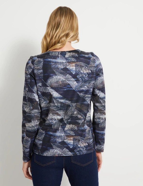 Rivers Long Sleeve Printed Boat Neck Top, hi-res image number null
