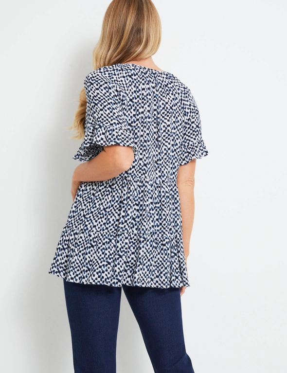 Rivers Short Sleeve Textured Boho Top, hi-res image number null