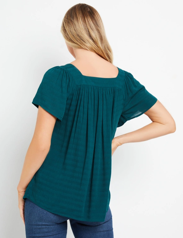 Rivers Short Sleeve Dobby Square Neck Top, hi-res image number null