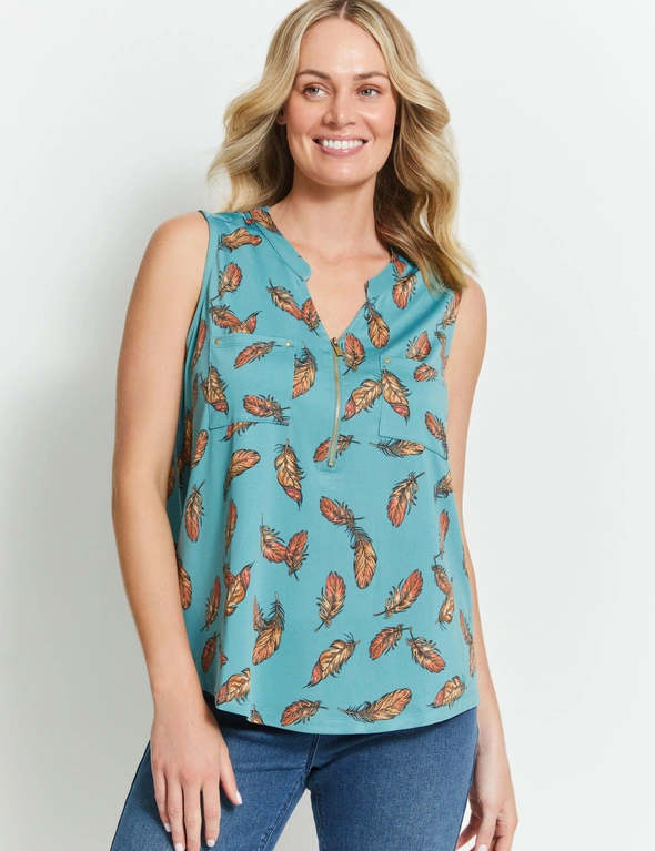 Rivers Sleeveless Military Printed Top, hi-res image number null