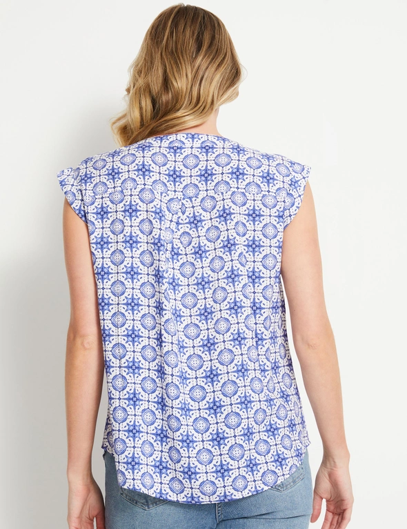 Rivers Sleeveless Zip Front Printed Top, hi-res image number null