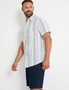 Rivers Cotton Linen Stripe Short Sleeve Shirt, hi-res