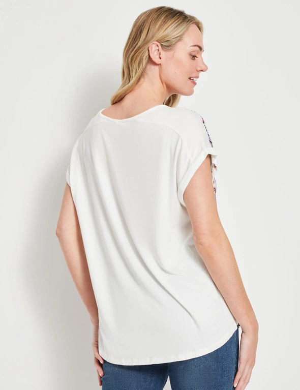 Rivers Short Sleeve Printed Front Top, hi-res image number null