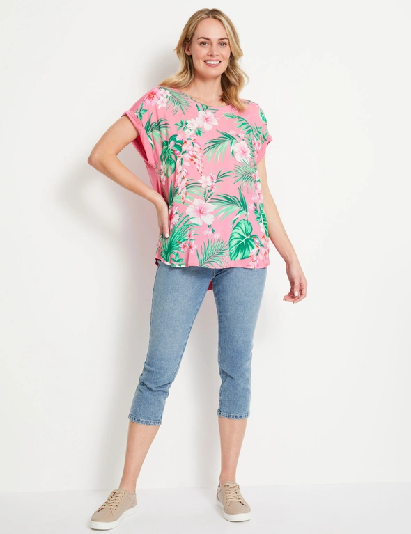 Rivers Short Sleeve Printed Front Top, hi-res image number null